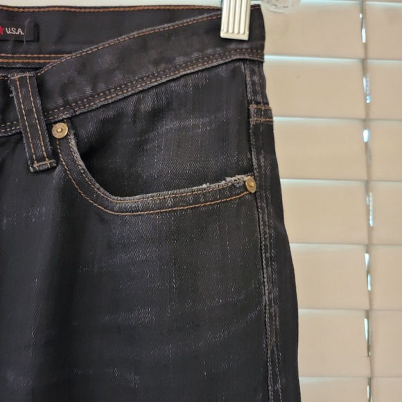 John Varvatos Jeans Men's 30x32 Black Button Fly Regular Straight Denim Designer - Picture 6 of 7